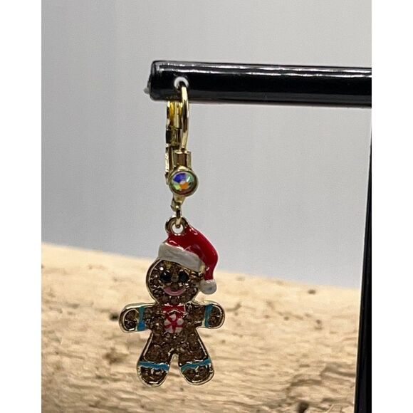 Kirks Folly Gingerbread Jingle Boy Earrings - Picture 8 of 8